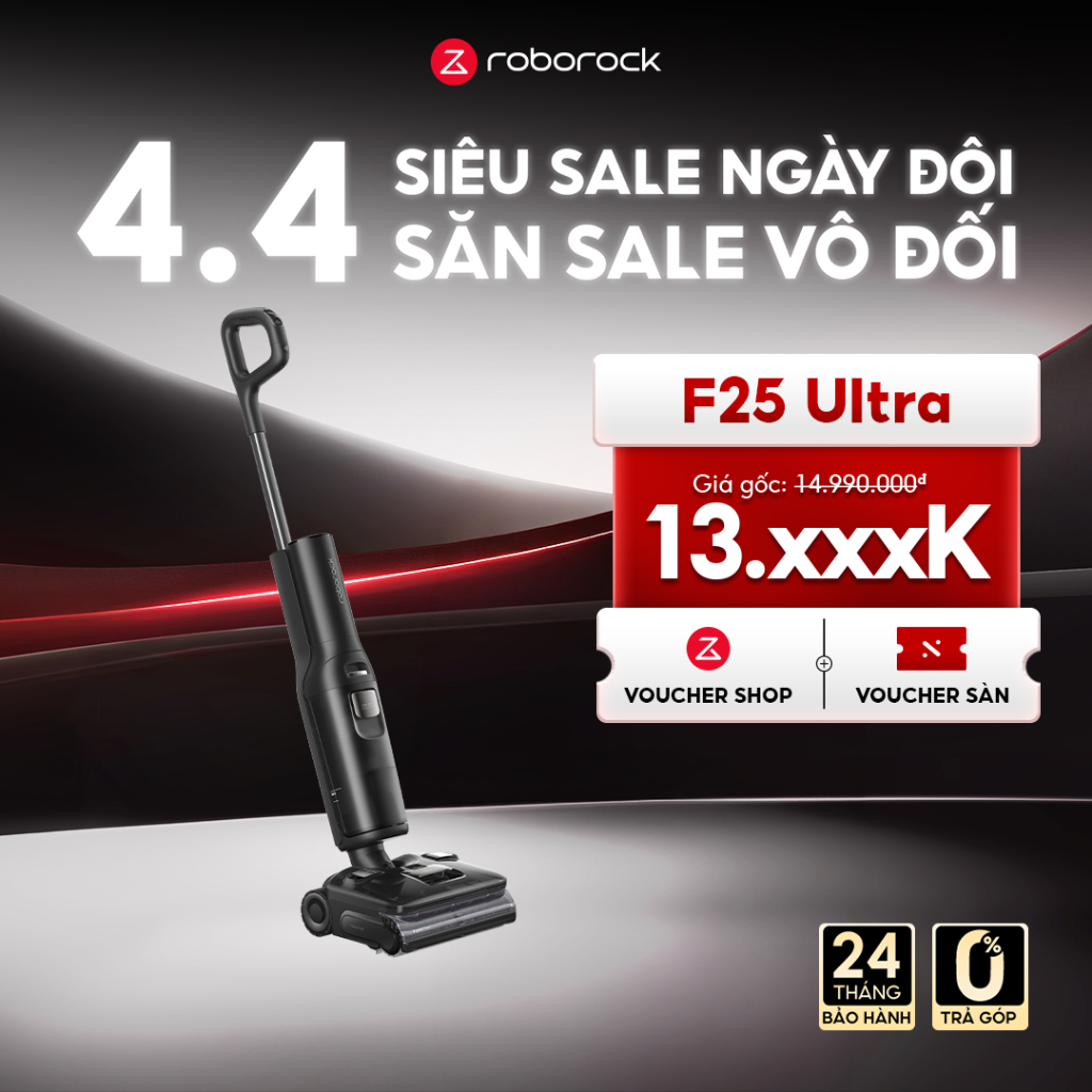 Roborock F25 Ultra máy hút bụi lau nhà hơi nước nóng | Lực hút 22000pa | Bảo hành 24 tháng