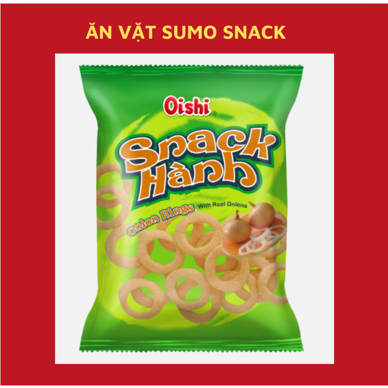 Bim Bim Snack Onion Rings Vị Hành Oishi 110g-Ăn Vặt Sumo Snack