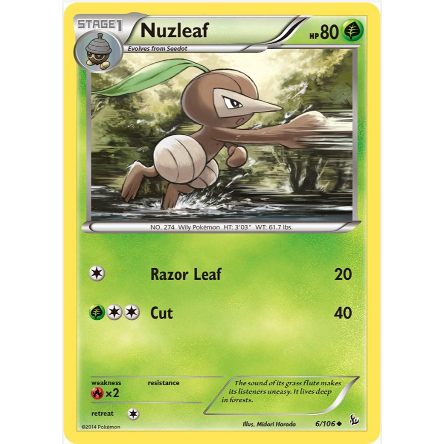 [Thẻ bài Pokemon TCG] Nuzleaf - 6/106 - Uncommon