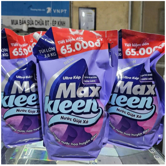 Nước giặt xả MAX KLEEN hương nước hoa diệu kỳ 3,8 kg