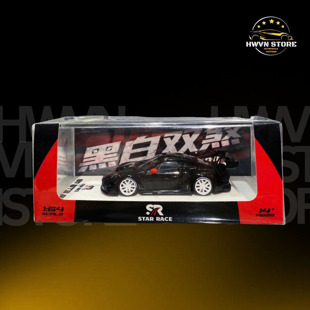 Xe mô hình Hộp Mica Star Race - Porsche GT3 R màu đen