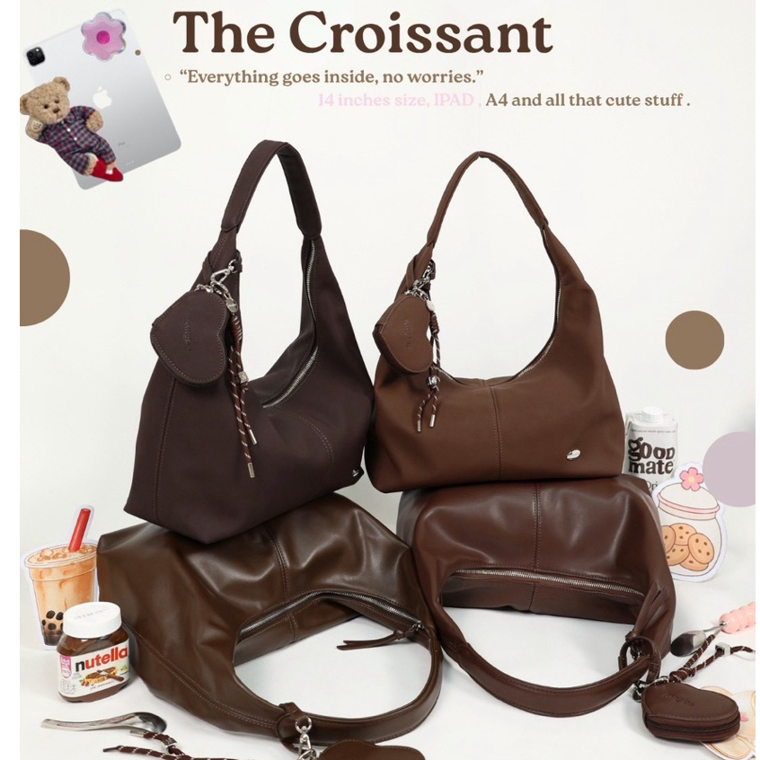 [SẴN] Túi Đeo Vai 8angles Croissant Kèm Ví Tim Size 14inch Đựng Vừa Ipad A4 Đi Học Đi Làm