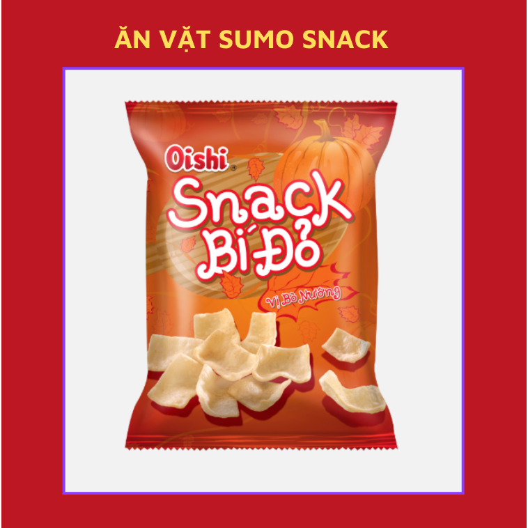 Bim Bim Snack Bí Đỏ Vị Bò Nướng Oishi 110g-Ăn Vặt Sumo Snack