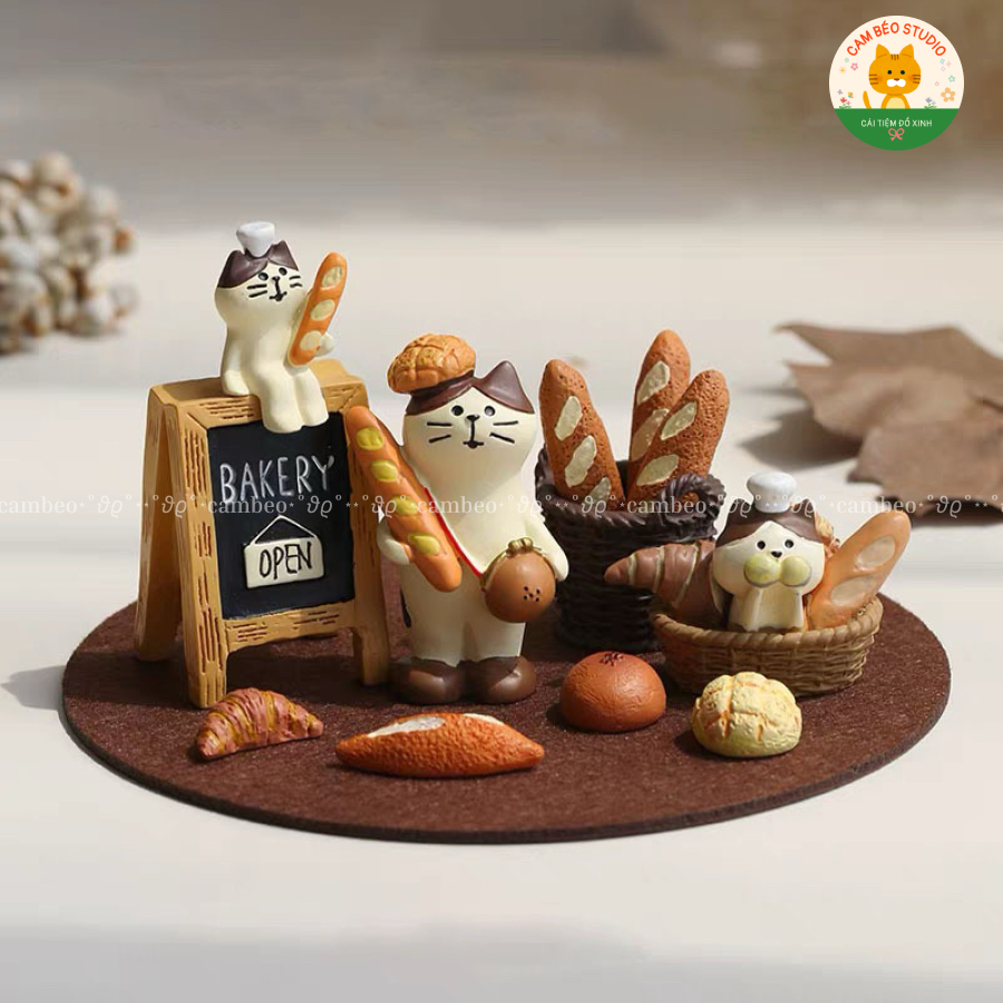 Mô hình mèo Zakka tiệm bánh ngọt thơm ngon