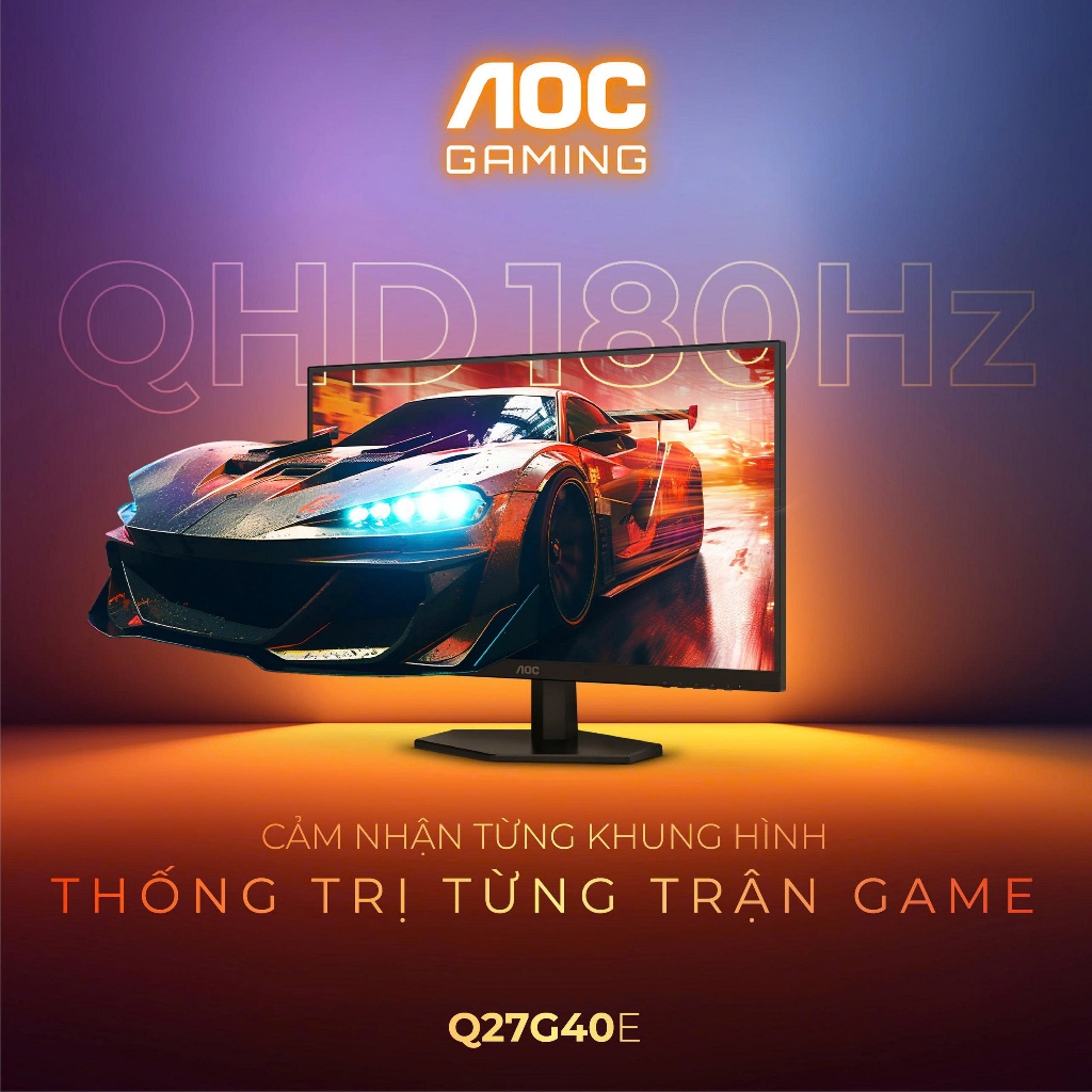 Màn hình Gaming AOC Q27G40E 27 inch Fast IPS 2K 180Hz chuyên game BH 36 tháng | BigBuy360 - bigbuy360.vn