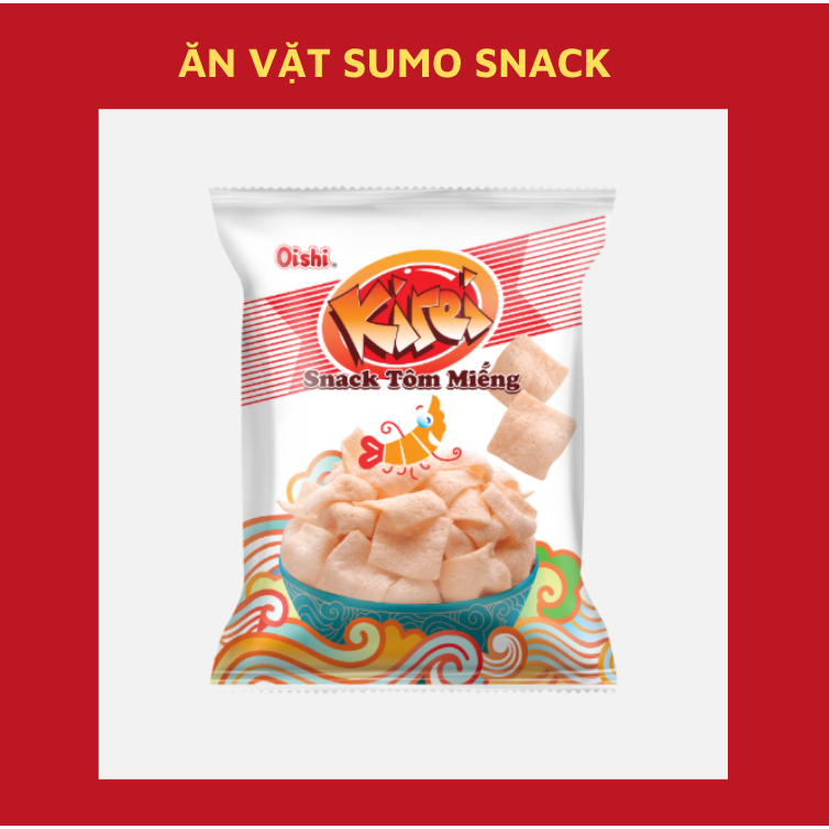 Bịch 10 Gói Bim Bim Snack Tôm Miếng Oishi 12g-Ăn Vặt Sumo Snack