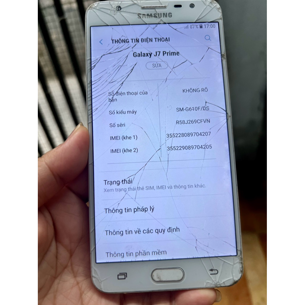 [TẶNG DÂY CÁP SẠC] ĐIỆN THOẠI SAMSUNG GALAXY J7 PRIME (Cũ)