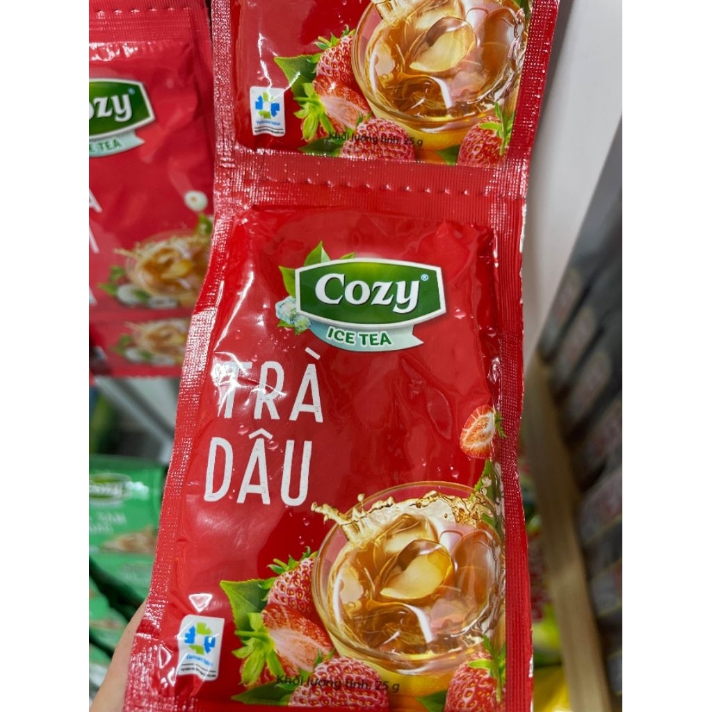 Dây 12 Gói Trà Hòa Tan Cozy 25g – Trà Đào / Trà Chanh / Trà Sữa Cozy Pha Nhanh, Tiện Lợi, Đậm Vị