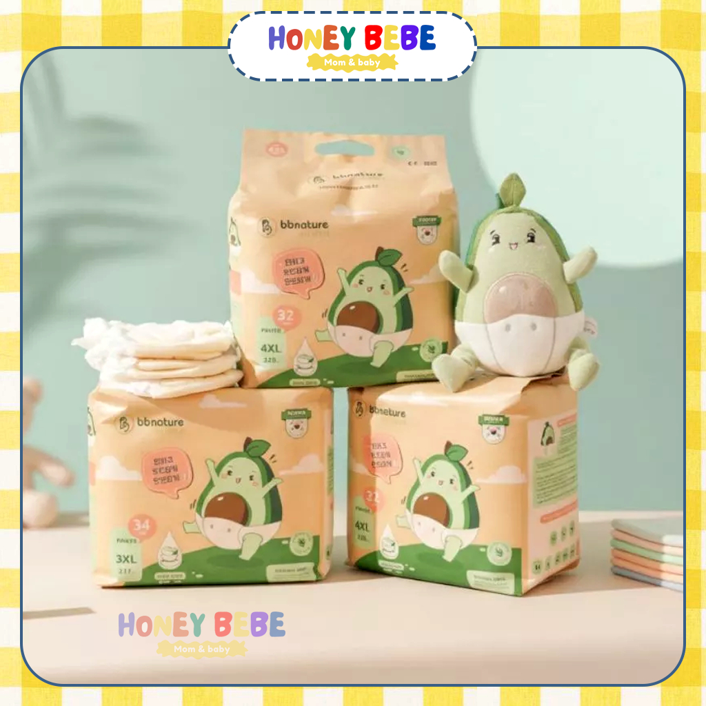 Bỉm BB NATURE bản cũ - BB NATURE care plus Combo 4 Bịch Cho Bé | Honeybebe