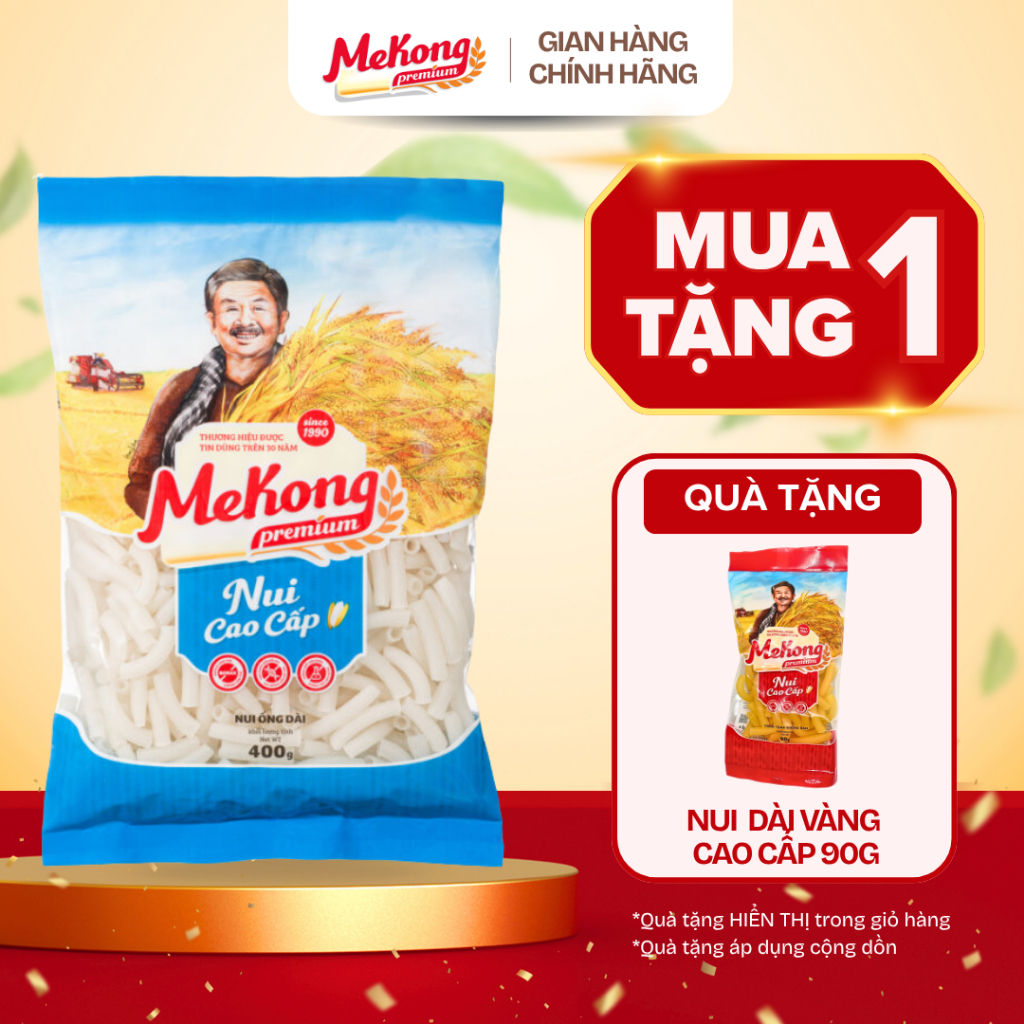 Mekong Nui gạo cao cấp ống dài gói 400g Nguyên Chất Eat Clean Siêu Ngon Mekong Premium Không Hàn The