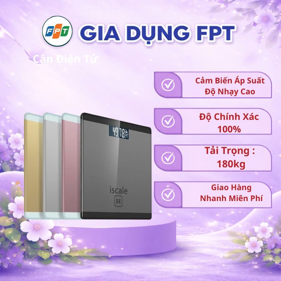 Cân sức khỏe điện tử chính hãng iScale SE 180kg màn hình LCD rõ nét kính cường…