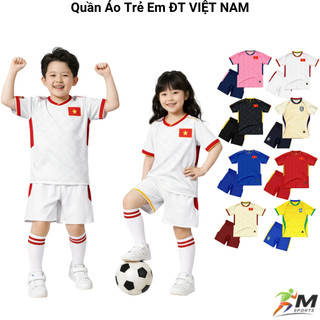 Quần Áo Bóng Đá Trẻ Em Việt Nam - Áo Đá Banh Bé Trai Bé Gái Cờ Đỏ Sao Vàng Vải Mè Cao Cấp