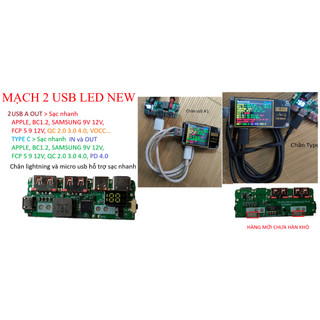 Mạch sạc dự phòng nhanh 18w, 22.5, 25w Type C Micro 1 usb 2 usb