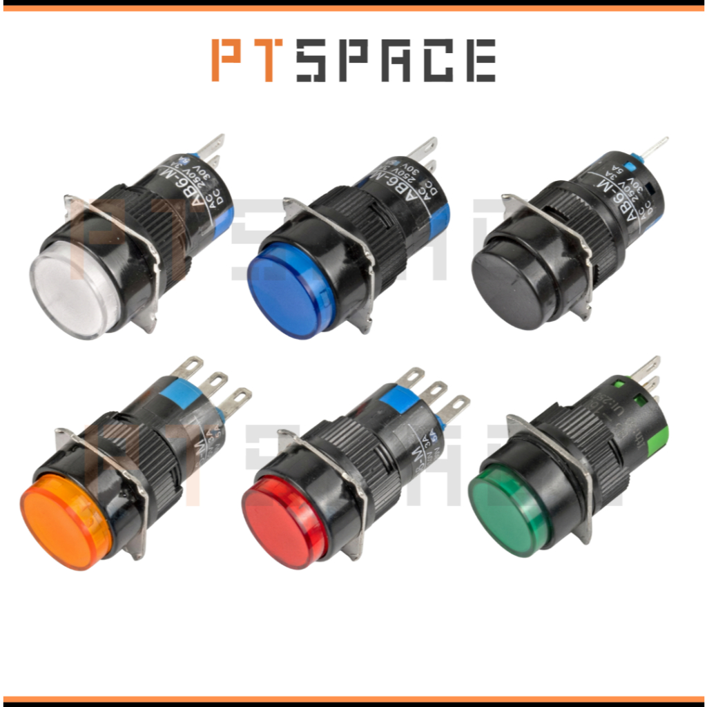 Nút Nhấn Nhả 16mm 3 Chân LA16-11 Hướng Thẳng