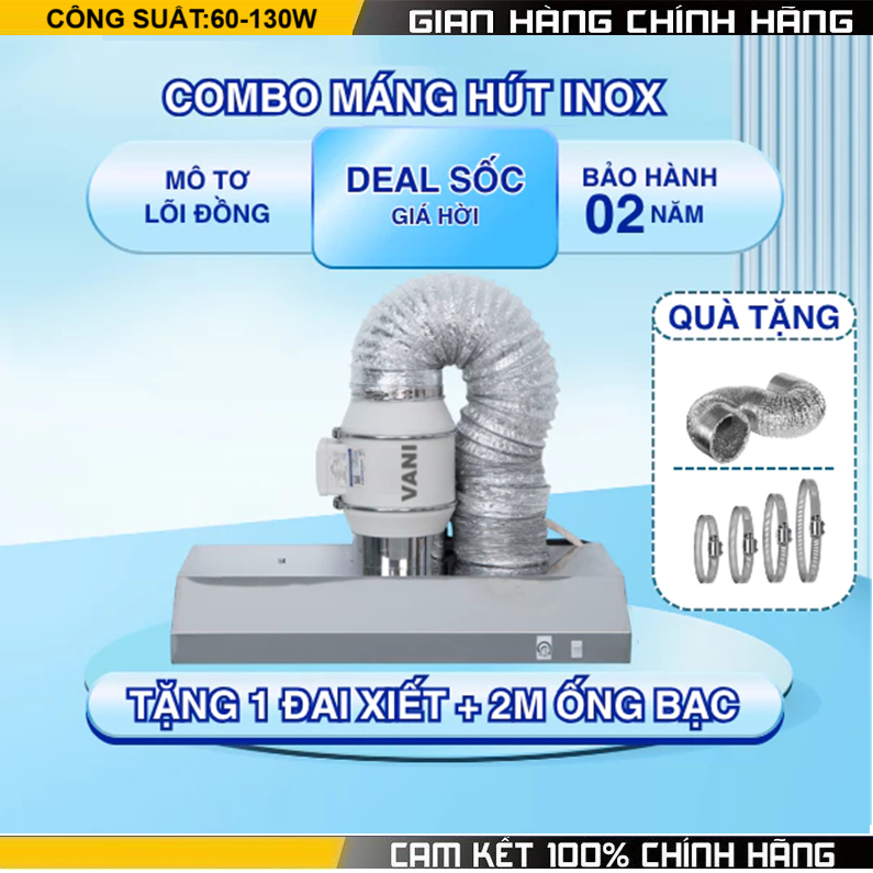 Quạt thông gió hút mùi HF125-HF150-HF200 - Hút mùi bếp, khử khói, giảm ẩm, thông thoáng không khí
