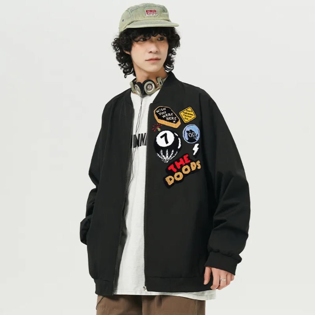 Áo khoác gió dù bomber 2 lớp chống nắng cản gió In 5D giả thêu douyin nam nữ unisex 2026 boy phố AB2