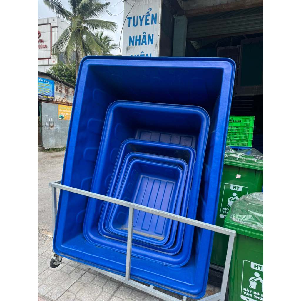 Thùng nhựa chữ nhật 300 lít -500 lít 750 lít , tank nhựa nuôi cá , thùng nhựa chữ nhật composite siê
