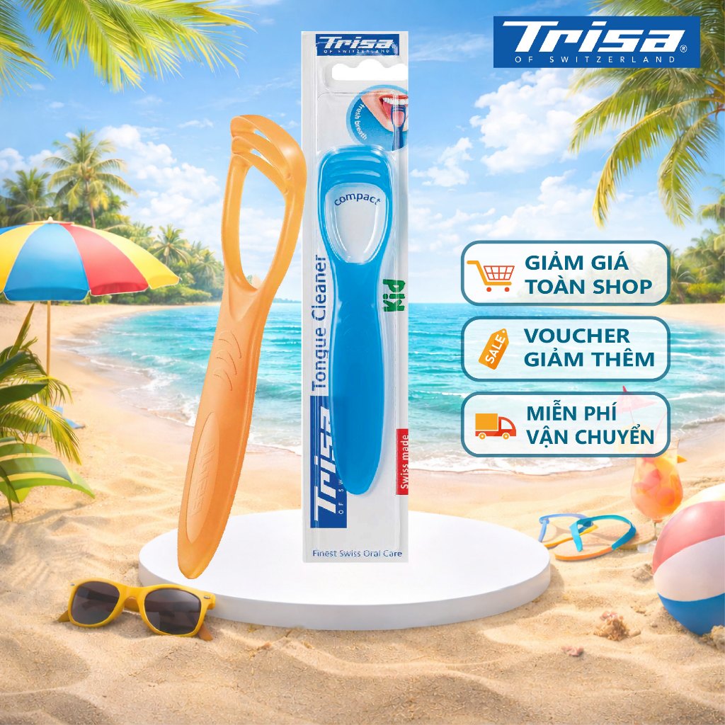 Dụng Cụ Cạo Lưỡi Trẻ Em Trisa Kid ( Compact )