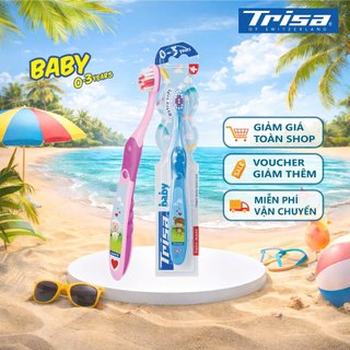 Bàn chải đánh răng trẻ em trisa baby dành cho bé 0 - 3 tuổi bảo vệ nướu răng