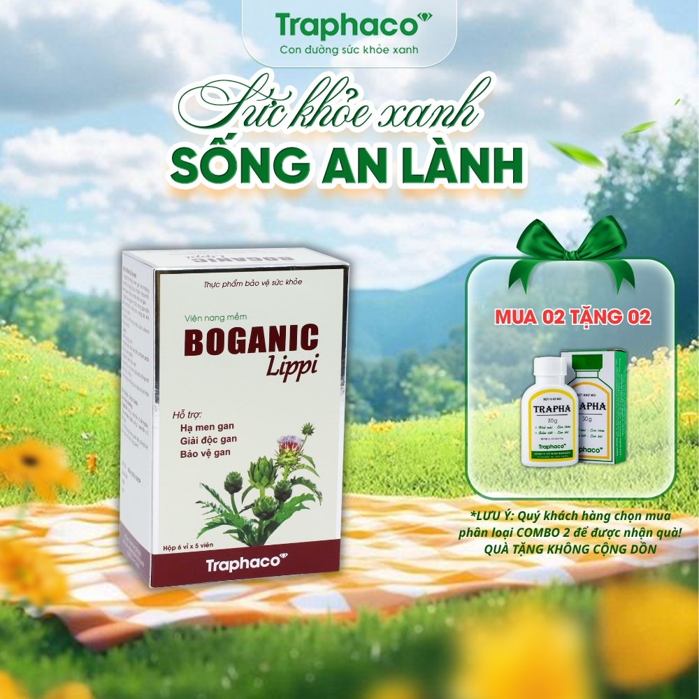 TPBVSK Boganic Lippi Traphaco - Hỗ Trợ: Giải Độc Mát Gan, Hạ Men Gan, Giảm Mỡ Máu, Tăng Cường Chức N