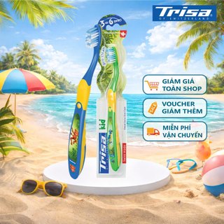 Bàn chải đánh răng trẻ em trisa kid 3 - 6 tuổi giúp chải sạch răng bảo vệ nướu răng cho bé