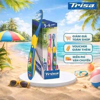 Vỉ đôi bàn chải đánh răng trisa kid duo bàn chải dành cho trẻ em ở độ tuổi từ 3 - 6 tuổi