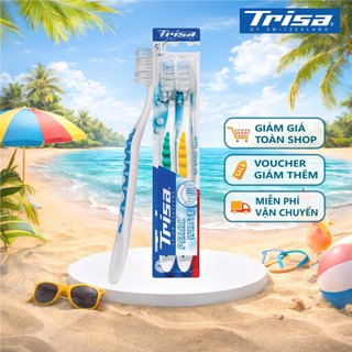 Vỉ đôi bàn chải đánh răng trisa pearl white cước lông bàn chải có tinh chất ngọc trai giúp hỗ trợ trắng răng hiệu quả