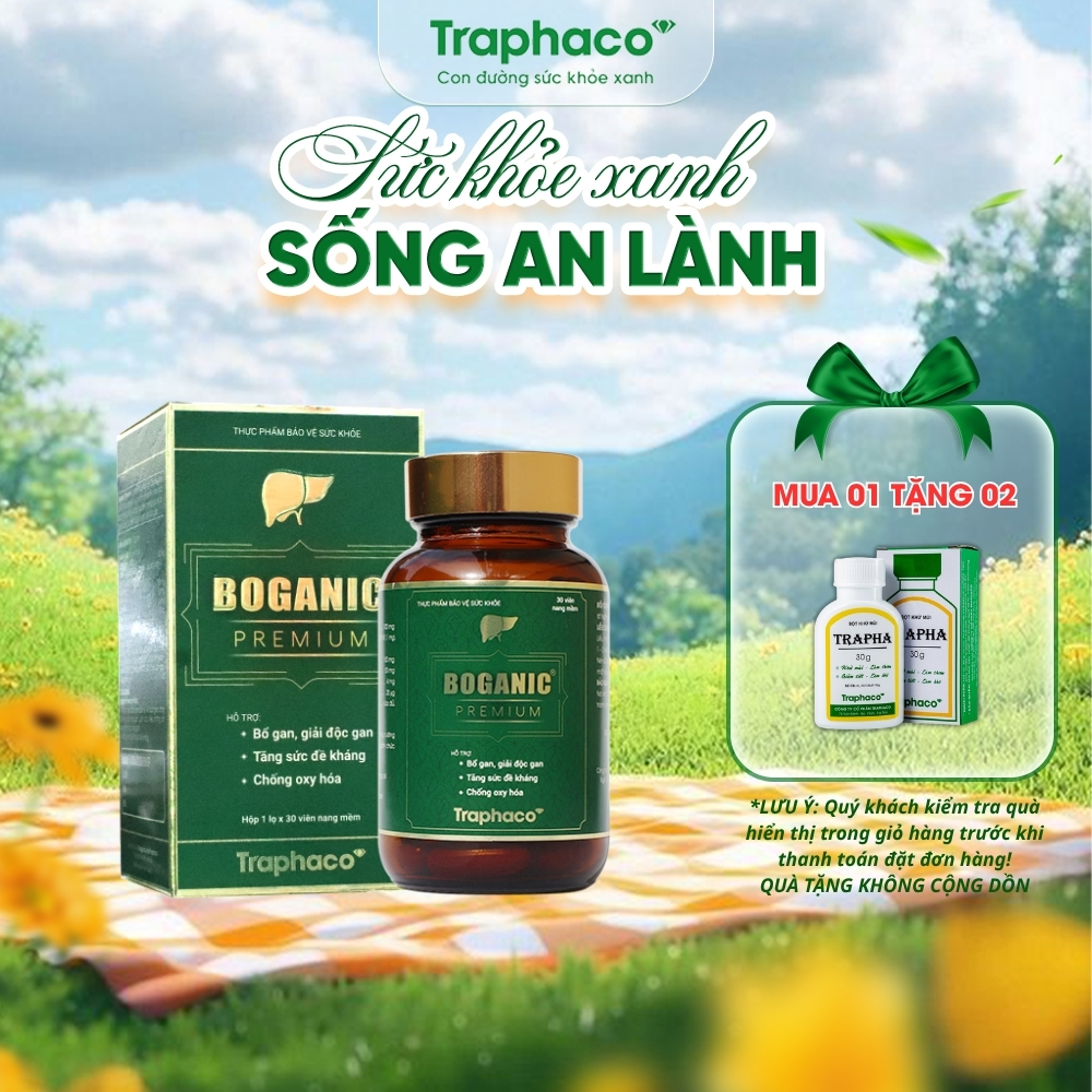 TPBVSK Boganic Premium Traphaco Bổ Gan Giúp Hỗ Trợ Thải Độc Gan Mát Gan, Chống Oxy Hóa 30 Viên/Hộp