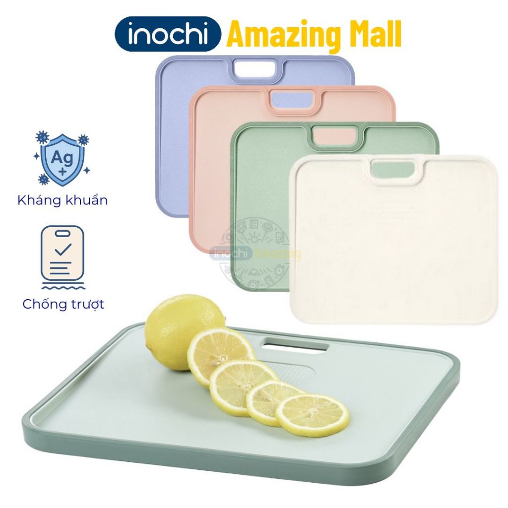 Thớt nhựa Inochi Yoko Kháng khuẩn chống trượt, dày dặn, sử dụng được cả 2 mặt Amazing Mall