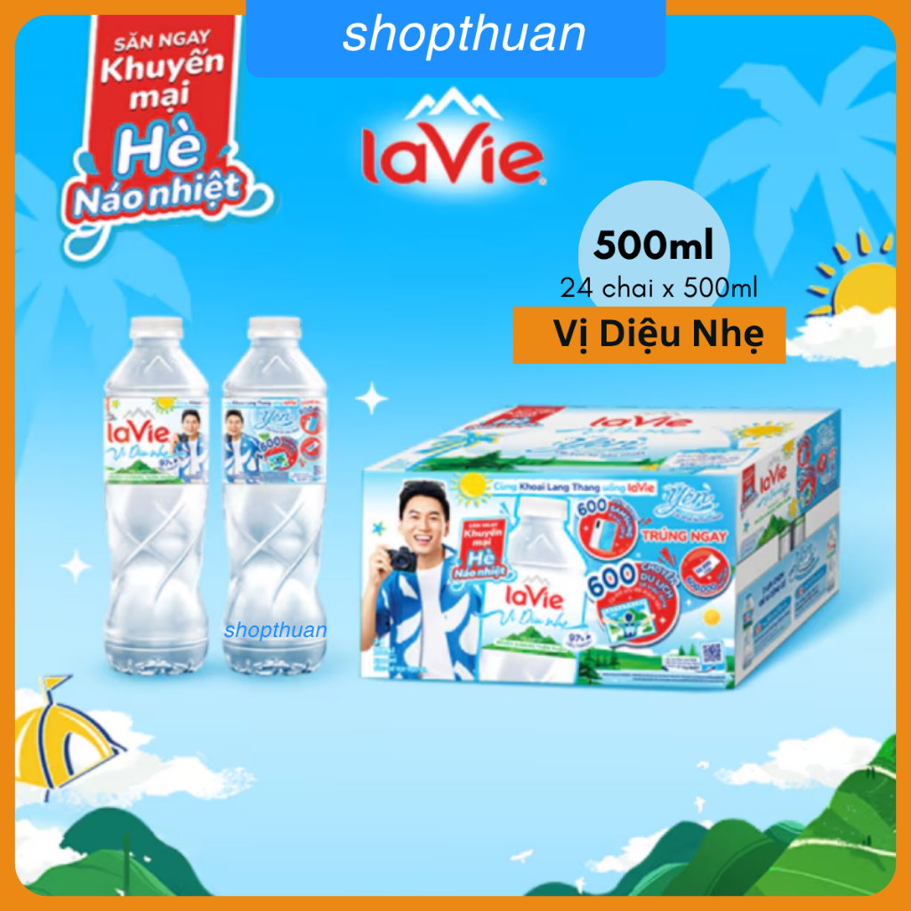 Thùng Lavie Vị Dịu Nhẹ 500ml (24 chai/thùng)
