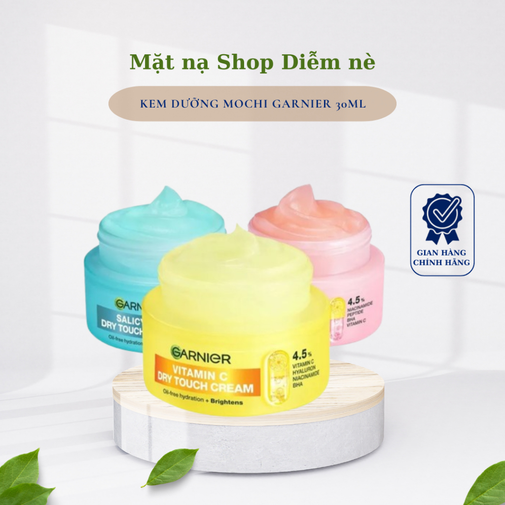 (30ml)Kem dưỡng ẩm Garnier kết cấu ráo mịn như Mochi cấp ẩm 48H cho da căng mịn - Garnier Dry Touch 