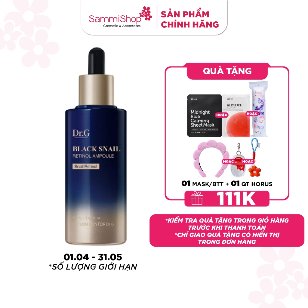 Dr.G Tinh chất Black Snail Retinol Ampoule 50ml