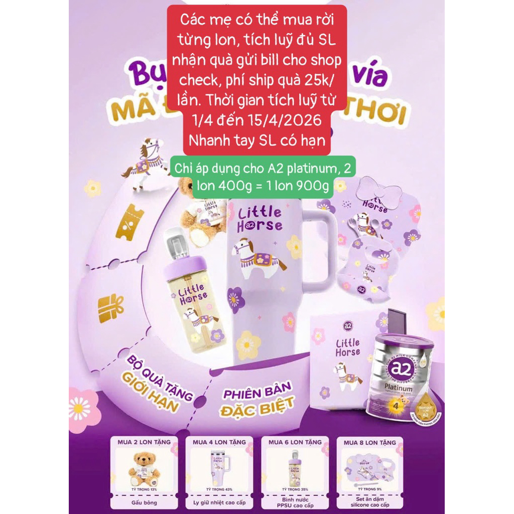 [Nhập khẩu]Sữa bột A2 Platinum/ A2 Immune Hộp 900g Úc số 1,2,3,4