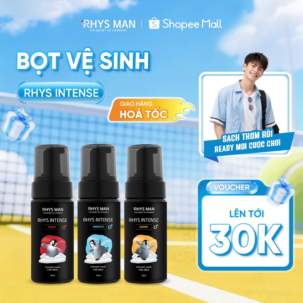 Bọt vệ sinh nam giới RHYS MAN Rhys Intense 100ml