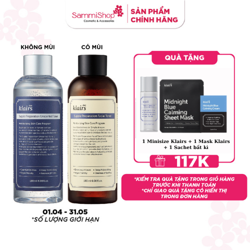 Nước hoa hồng Klairs Supple Preparation Toner