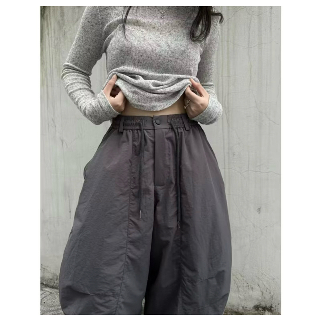 Quần Parachute Harem 𝑩𝒚𝒄𝒂𝒎𝒄𝒂𝒎 Dáng Thụng Vintage Quần Dài Dễ Vận Động Nhật Bản