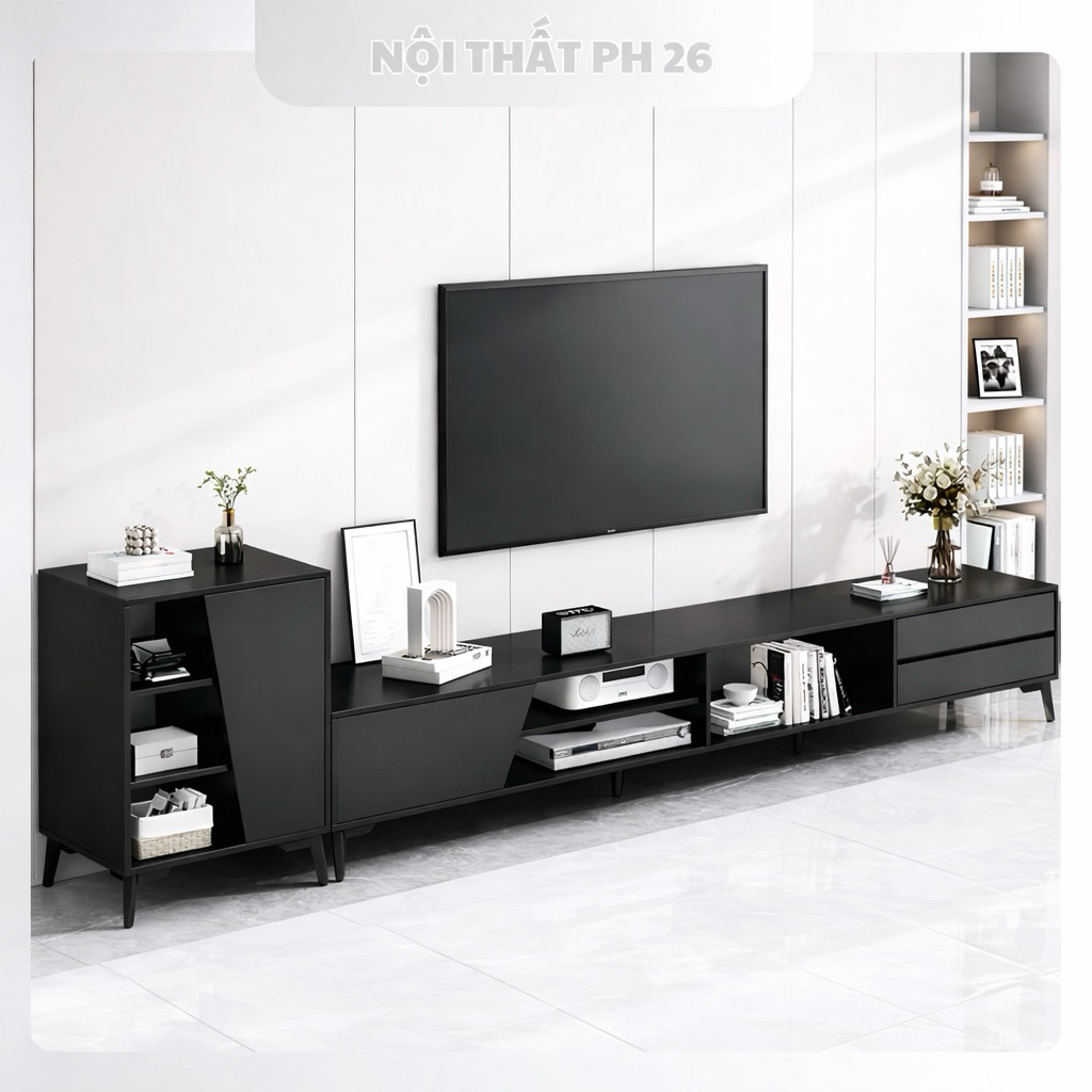 (Freeship) Tủ Tivi Phòng Khách 1m2–1m8 Gỗ MDF Phủ Melamine – Tủ Tivi Hiện Đại 4 Màu(chọn bộ 2 tủ)