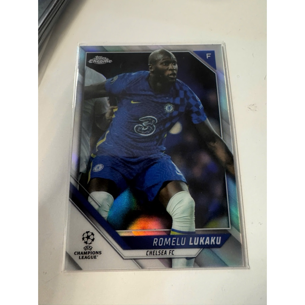 Thẻ bóng đá #N268 Romelu Lukaku Chelsea Fc Refactor Topps Chrome UCL 2021/22