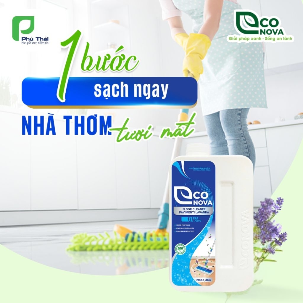 [Chính hãng] Nước lau sàn oải hương Econova - Floor Cleaner Pavimenti Lavanda - Floor Cleaner Pavime