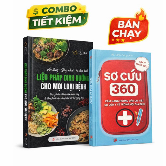 Sách - Combo 2 cuốn sống khoẻ: Liệu pháp dinh dưỡng + Sơ cứu 360