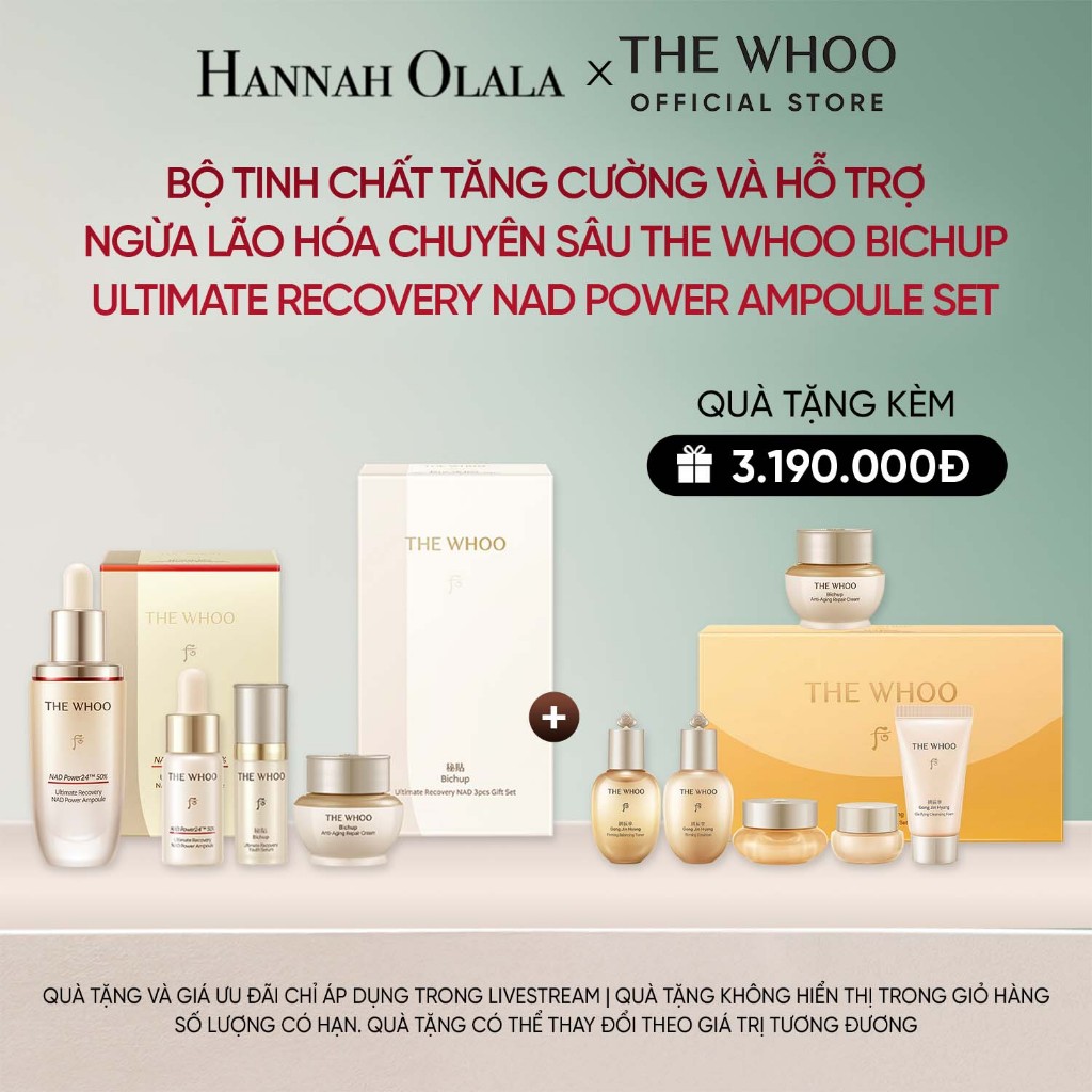 Hannah Olala Daily x Whoo x Tinh chất tăng cường, hỗ trợ ngừa lão hóa Bichup Ultimate Recovery NAD Power Ampoule