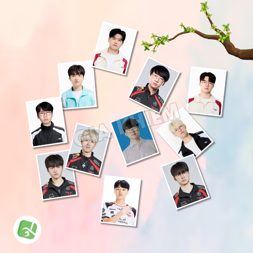 ID Photo T1 Esports LOL Liên Minh Huyền Thoại - Doran - Oner - Faker - Payz - Keria - Ảnh thẻ T1 Siz