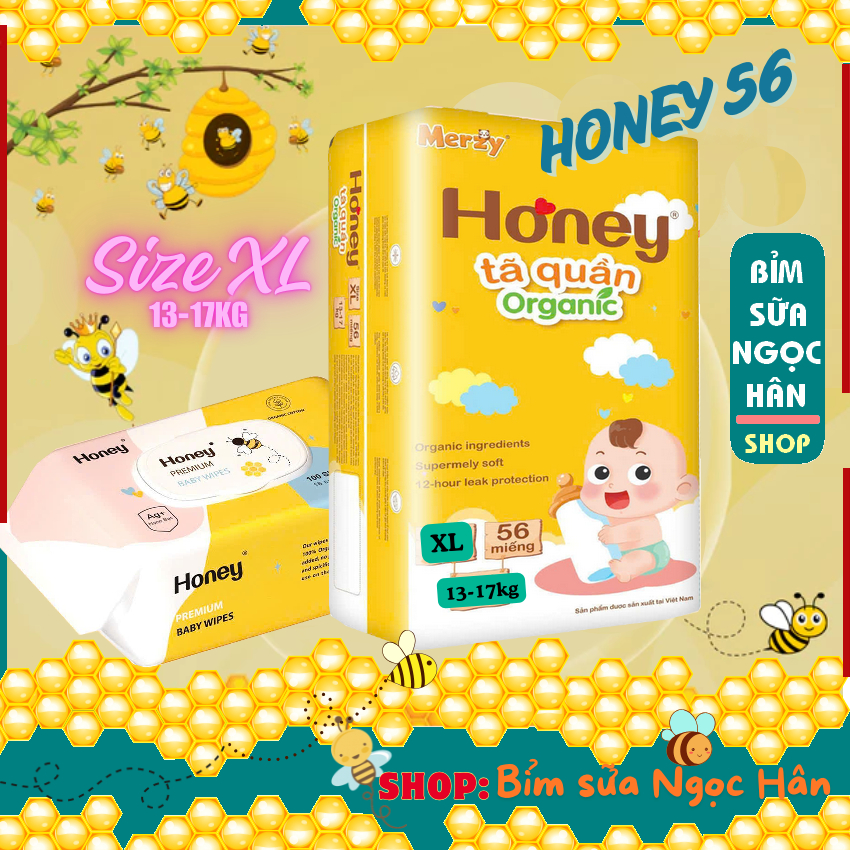 Bỉm quần Honey M56 L56 XL56 2XL56 3XL56  siêu thâm #huggies #bỉm huggies #honey #tã honey #bỉm honey