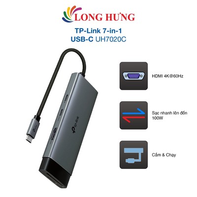 Cổng chuyển đổi TP-Link 7-in-1 USB-C UH7020C - Hàng chính hãng