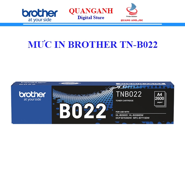 Mực in laser Brother TN-B022 (Dùng cho máy HL-B2000D/B2082DW/DCP-B7535DW)
