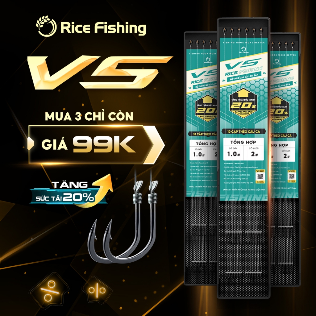 Thẻo câu đài V5 Rice Fishing thẻo câu cá rô phi diếc lưỡi sắc bén LC-29