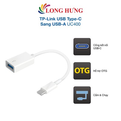 Cổng chuyển đổi TP-Link USB Type-C Sang USB-A UC400 - Hàng chính hãng