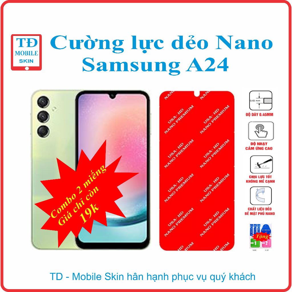 Cường lực dẻo bảo vệ màn hình điện thoại Samsung A24