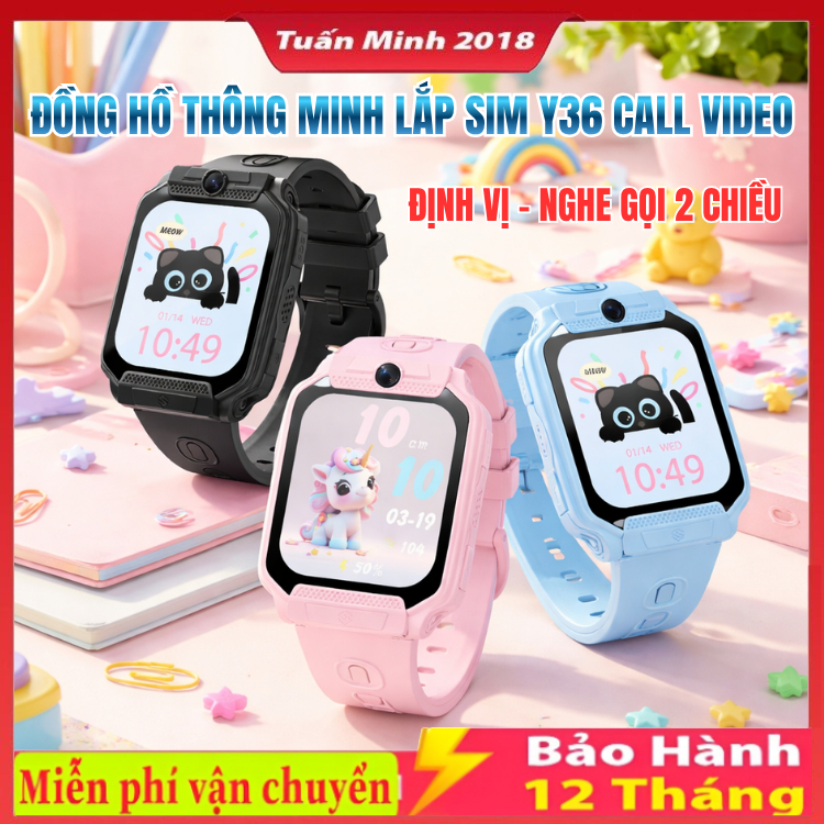 [Gọi VIDEO sim 4G] Đồng Hồ Thông Minh Y36 / Y92 / P60 PLUS Lắp Sim Nghe Gọi , Định Vị Cảnh Báo Nguy 