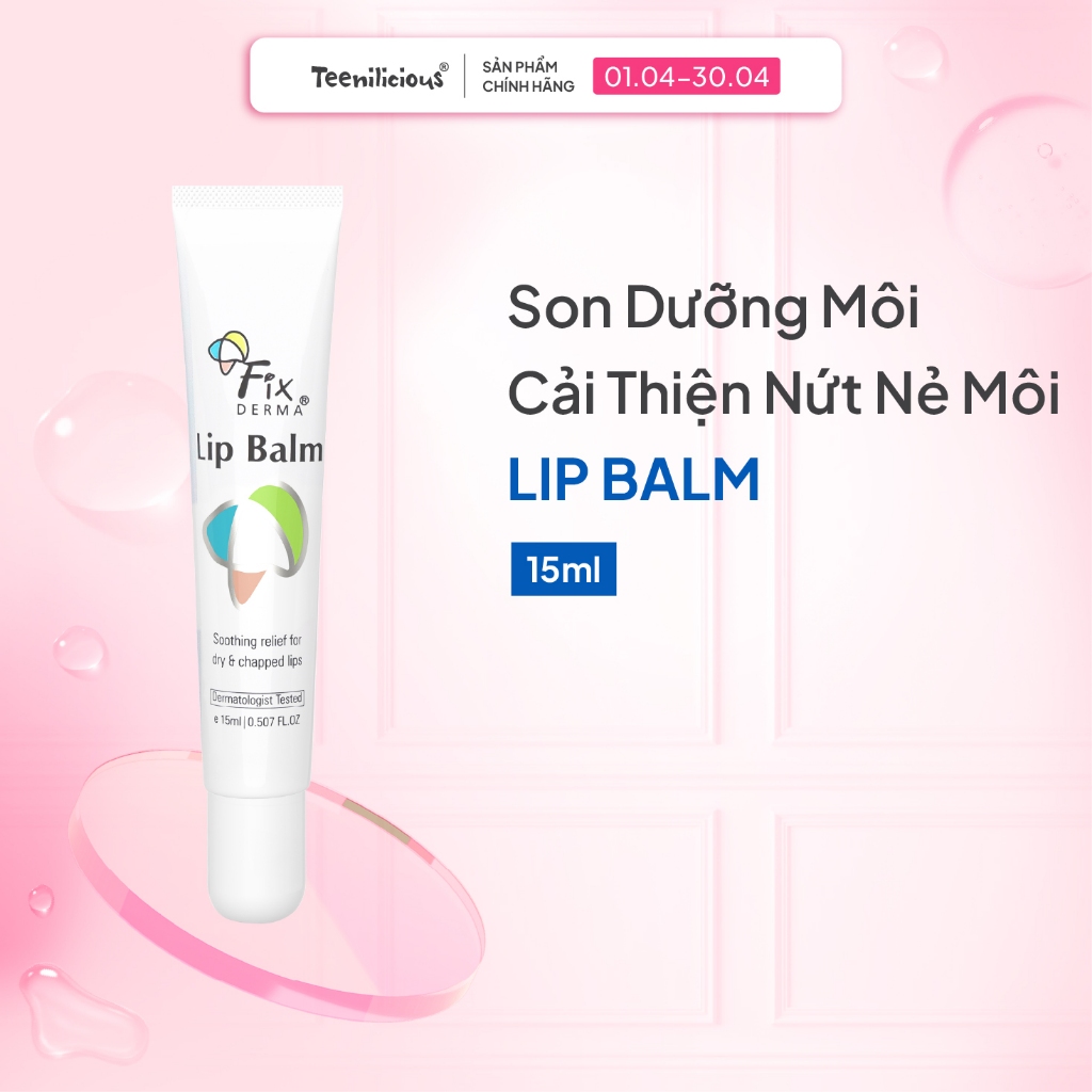 [Teenilicious & Fixderma] Son Dưỡng Môi Không Màu Fixderma - Lip Balm 15ml Giúp Môi Mềm Mịn, Giảm Kh
